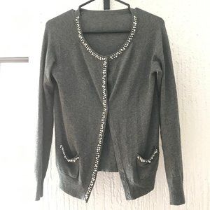 Pearl and rhinestone cardigan